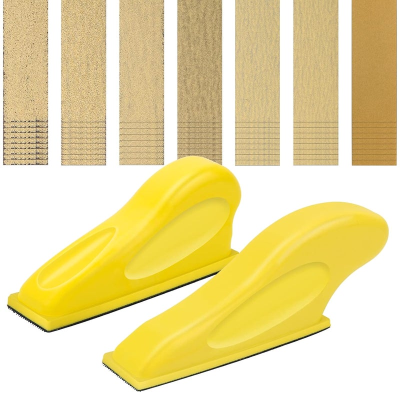 Windspeed 2+70 Pcs Mini Detail Sander, Finger Sanders for Wood Micro Sander for Detail Work Finger Sander for Crafts Small Projects, Include 40 60 80 120 150 220 400 Grit Sandpaper - Image 1
